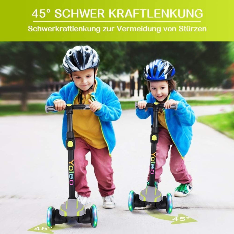 YOLEO Kinder Scooter Roller mit LED Leuchtenden Räder