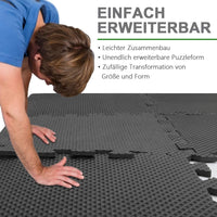 YOLEO Puzzlematte Kinderspielteppich Spielmatte Spielteppich Schaumstoffmatte Kinderteppich Schutzmatten Bodenschutzmatten Unterlegmatten Fitnessmatte 32x32 cm (Schwarz 18 Stücke)
