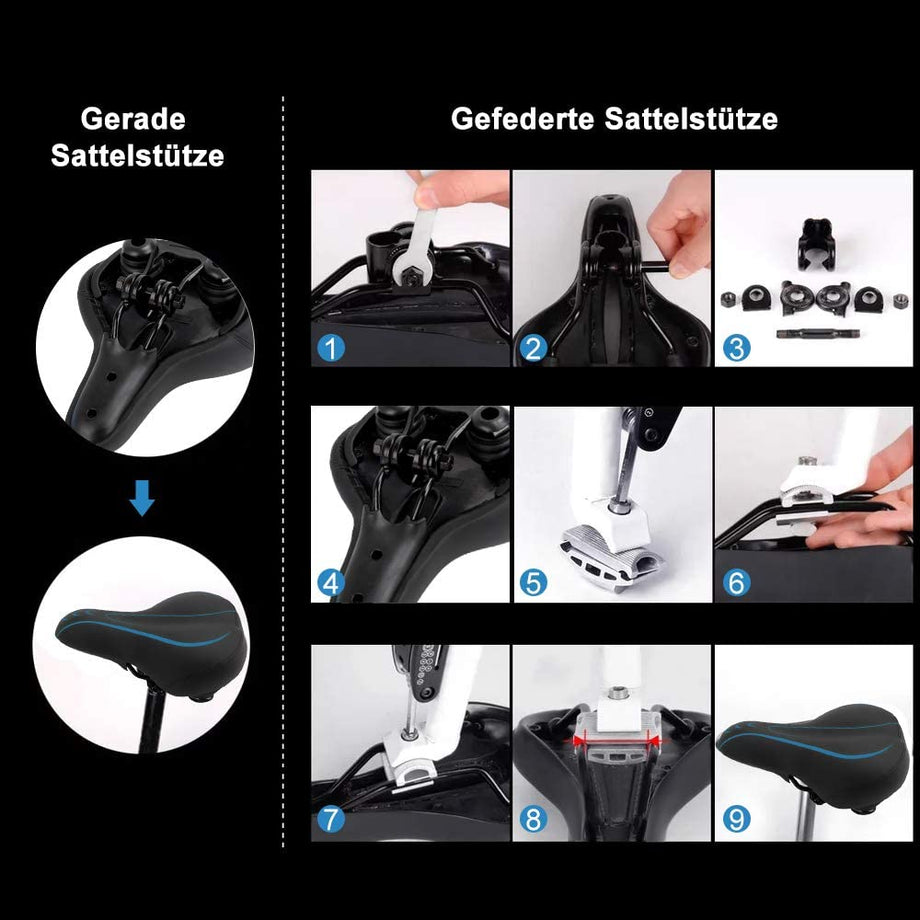 Yoleo Fahrradsattel, bequemer Sattel Herren Damen mit Gel Gedächtnisschaum