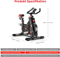 Dripex Heimtrainer, Fitnessbikes Ergometer mit Schutzhülle, Pulsmesser, stufenlose Widerstandseinstellung und großes Trägheitsschwungrad, Benutzergewicht bis 150kg