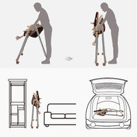 OUNUO Baby Hochstuhl Vertehllbar und Klappbar Kinderhochstuhl mitwachsend Kindersitz Kinderstuhl mit Sicherheitsgurt 6 Monaten bis 6 Jahre PU Leder Kissen Beige