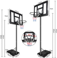 YOLEO Basketballkorb 2,3 bis 3,05 Meter höhenverstellbar mit Ständer Korbanlage Outdoor beweglich für Erwachsene Kinder