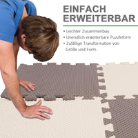 YOLEO Puzzlematte Kinderspielteppich Spielmatte Spielteppich Schaumstoffmatte Kinderteppich Schutzmatten Bodenschutzmatten Unterlegmatten Fitnessmatte 32x32 cm (Beige-Braun 25 Stücke)