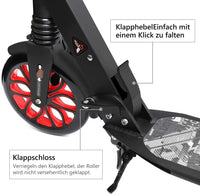 YOLEO Scooter für Erwachsene Roller Kickscooter Tretroller Cityroller für Kinder ab 10 Jahre 200mm Rad Klappbar und Höhenverstellbar mit Tragegurt