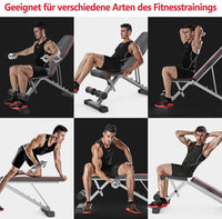 YOLEO Multifunktion Hantelbank klappbare Trainingsbank Fitnessbank, 6-Fach Rückenlehne/4-Fach Sitz verstellbar, bis 150kg belastbar, Flachbank Sit Up Bank geeignet für Zuhause/Fitnessstudio