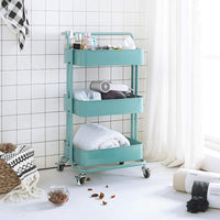 Dripex Rollwagen Küchen Organizer 3-stöckiger Servierwagen Küchenwagen Storage Trolley Cart Küchenregal Allzweckwagen Allzweckregal