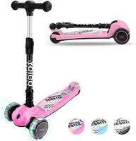 YOLEO Kinder Roller Kinderscooter Dreiradscooter mit LED Leuchtenden Räder