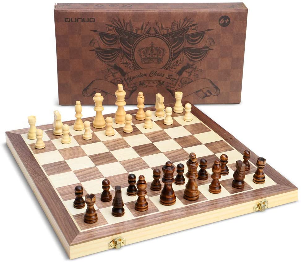 32 Pcs Magnetische Schach Stück Holz-Kunststoff Chessman Boden
