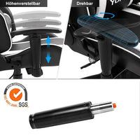 YOLEO Gaming Stuhl Bürostuhl Racing Stuhl Gamer Ergonomischer Stuhl mit Lendenkissen, Hohe Rückenlehne Verstellbarer Drehstuhl, mit einstellte Kopfstütze,150 kg Belastbarkeit, PU-Leder