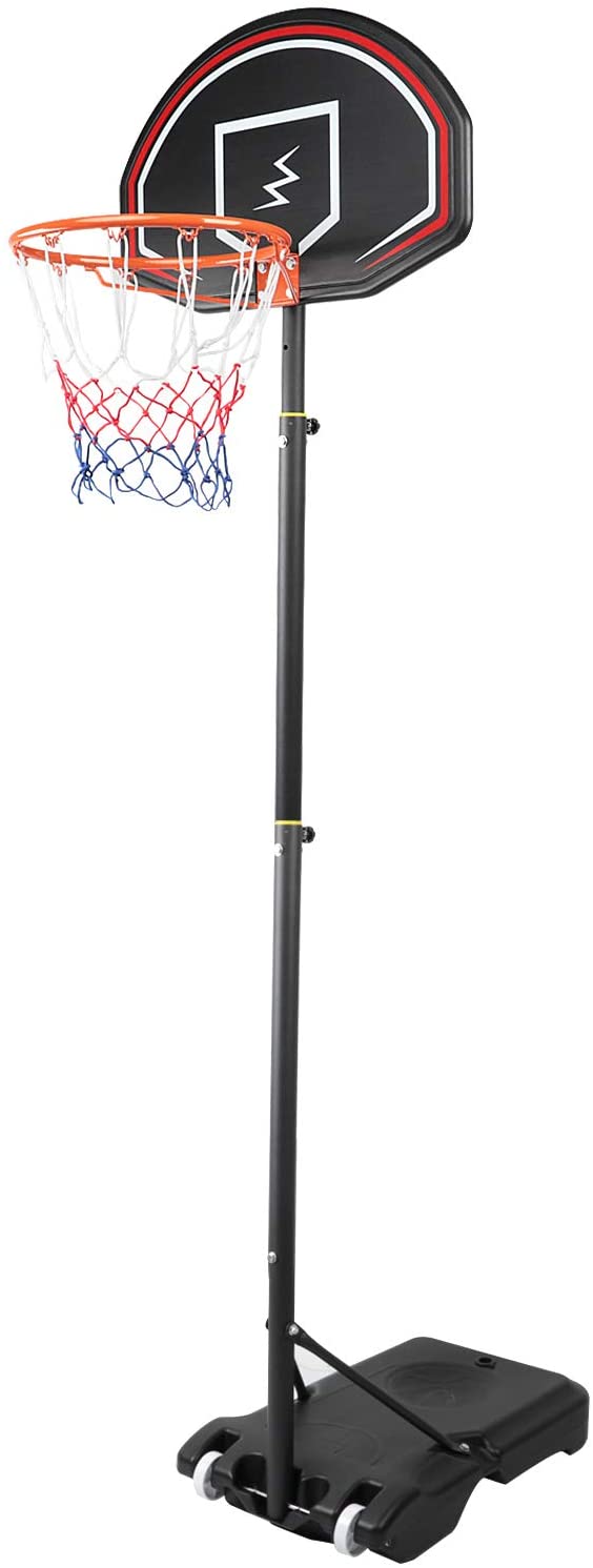 YOLEO Basketballkorb für Kinder, 1,6 bis 2,1 Meter höhenverstellbar mit Ständer Korbanlage beweglich Outdoor bis 12 Jahre