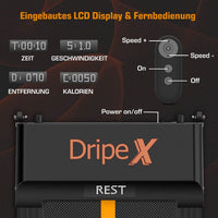 Dripex Laufband elektrisch leise, Treadmill 1-6 km/h einstellbar, 500W Motor mit Fernbedienung und LCE Display, einfach zu transportieren und zu lagern, geeignet für Büro und zuhause, Orange/Blau