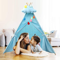YOLEO Kinderzelt Tipi Spielzelt für Kinder Kinderzimmer Zelt Kinder Geschenke Zelt Indianerzelt - Spielhaus Zelt für Drinnen und Draußen - aus Baumwolle und Leinen