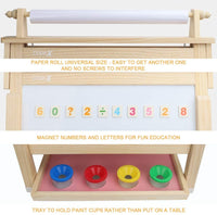Dripex Kinder Kunst Staffelei mit Papierrolle doppelseitige Tafel und Magnetic Board für Kinder Malen Upgrade Whiteboard Kreidetafel