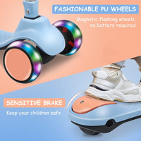 BremToy Kinderroller, Tretroller mit LED-Rädern, Kinder Scooter mit Höhenverstellbarem Lenker, Faltbarer Kickscooter für Kinder