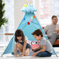 YOLEO Kinderzelt Tipi Spielzelt für Kinder Kinderzimmer Zelt Kinder Geschenke Zelt Indianerzelt - Spielhaus Zelt für Drinnen und Draußen - aus Baumwolle und Leinen