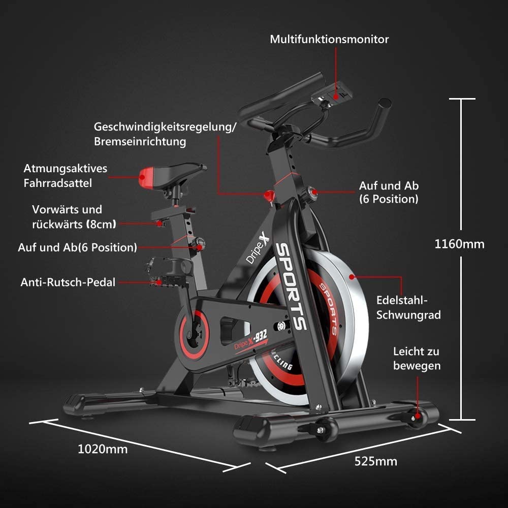dripex heimtrainer fahrrad ergometer Dripex Heimtrainer, Fitnessbikes Ergometer mit