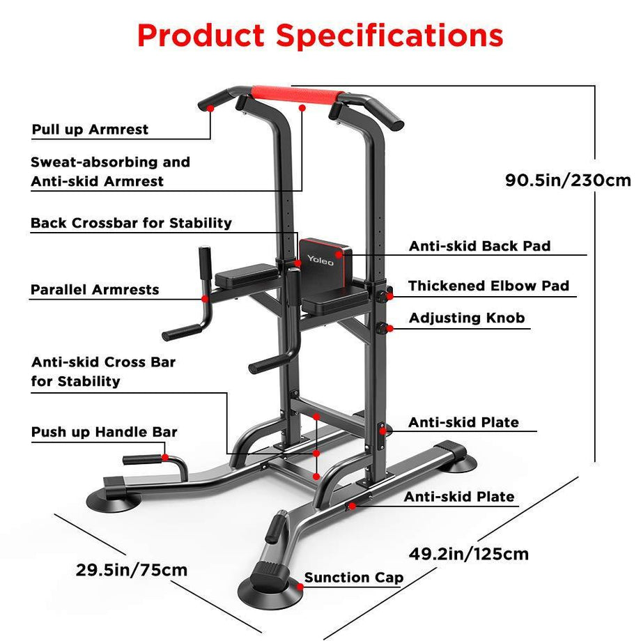 Adjustable height pull up tower|Yoleo-robustsport.com