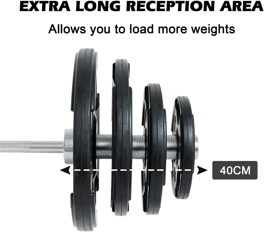 Dripex Hantelstange Ø 50 mm 220cm Langhantelstange, Olympische Hantelstange, Gewichtheberstange für Olympic Barbell, igengewicht 16,5kg, bis 400 kg belastbar, mit 2 Federverschlüsse