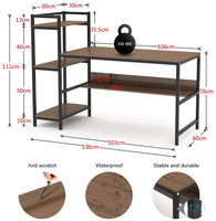 Dripex Holz Schreibtisch mit Ablage Computertisch, PC-Tisch Bürotisch Officetisch Stabile Konstruktion Tisch für Home Office