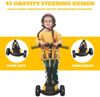 BremToy Kinderroller, Tretroller mit LED-Rädern, Kinder Scooter mit Höhenverstellbarem Lenker, Faltbarer Kickscooter für Kinder