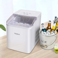 YOLEO Eiswürfelmaschine, leise Ice Maker 9 Eiswürfel in 8 Minuten, 12kg /24 Stunden, Selbstreinigungsfunktion, Einfache Bedienung