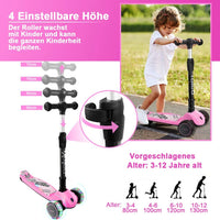 YOLEO Kinder Roller Kinderscooter Dreiradscooter mit LED Leuchtenden Räder