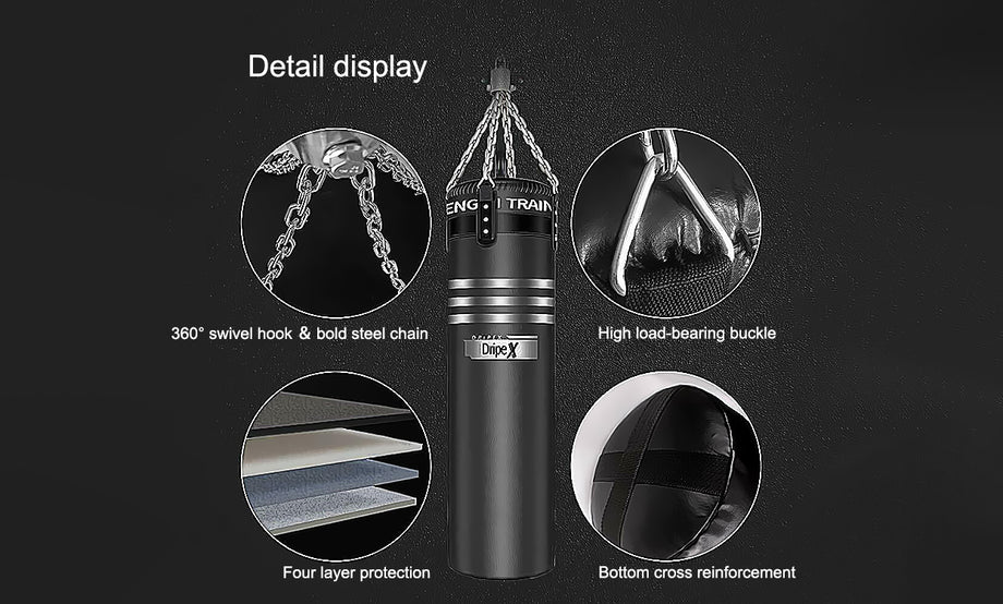 Boxsack Set Ungefüllt Sandsack Boxpartner BoxenSet mit Drehwirbel Stahlkette