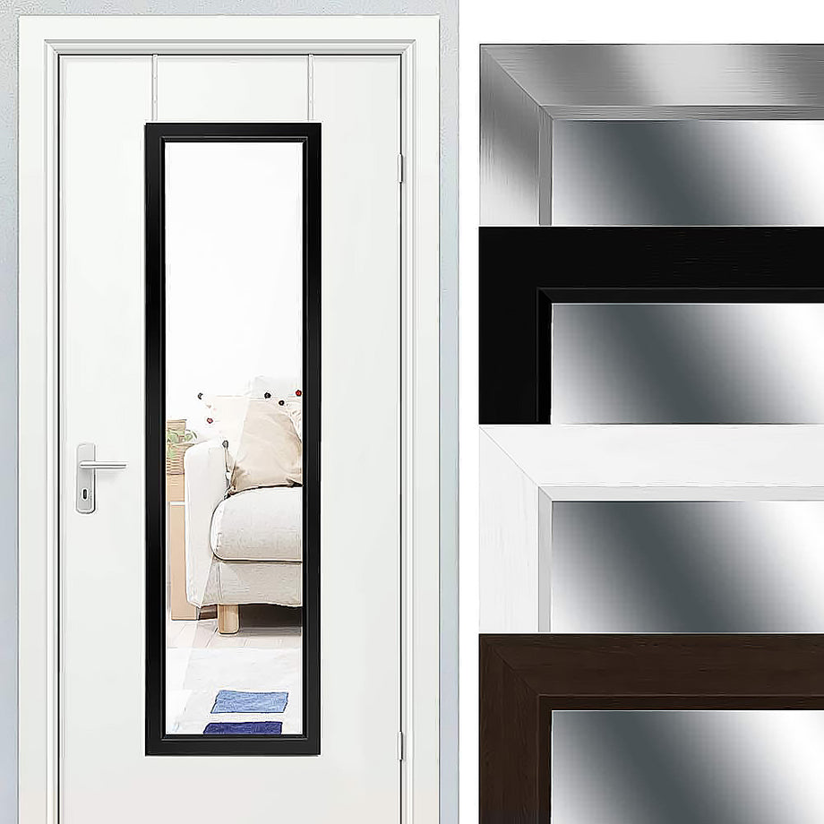 Dripex Wall Mirror 33 x 109 cm, Unbreakable Wardrobe Mirror, Hallway Mirror, Height Adjustable Hanging Mirror with Hooks