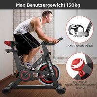 Dripex Heimtrainer Ergometer Hometrainer Stufenlose Widerstandseinstellung mit Pulsmesser großes Trägheitsschwungrad Benutzergewicht bis 150kg