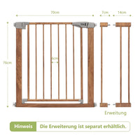 Dripex Schutzgitter | Treppengitter geeignet für 75-82CM | Auto-Close | erweiterbar | ohne Bohren | Tür Gitter für Kinder Haustiere | Gitter Baby Sicherheit Metall