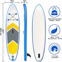 Dripex Aufblasbares Stand Up Paddle Board SUP Board Set Surfboard Paddling Board 150kg Belasbarkeit 305x76x15cm