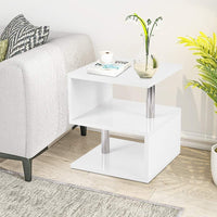 YOLEO Beistelltisch, Sofatisch Nachttisch mit LED Couchtisch Betttisch für Wohnzimmer, Schlafzimmer, Flur, Büro 52x44x38 cm