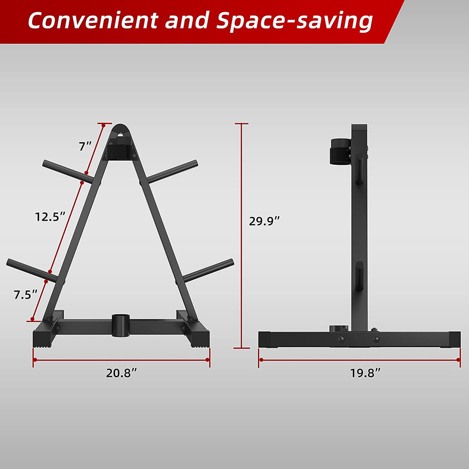 Dripex Hantelscheibenständer, Scheibenständer Für Standard 30mm Bohrung, Stangenhalter mit 4 Stangen, Belastbar bis 136 kg