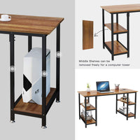 YOLEO Schreibtisch Computertisch Bürotisch Eckschreibtisch Gaming Tisch PC mit Regalfächer Schwarz 120 x 48 x 76CM