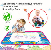 OUNUO wodna mata do malowania wodnego, 100 x 70 cm, 1 rolka malarska, 4 formy do rysowania, 4 pisaki, 3 stemple, 2 gąbki, 1 książka obrazów, mata do rysowania wodnego