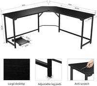 Dripex Büro Schreibtisch Computertisch 155 x 155 x 75 cm Gaming Tisch Mit L-Form für PC mit CPU-Ständer