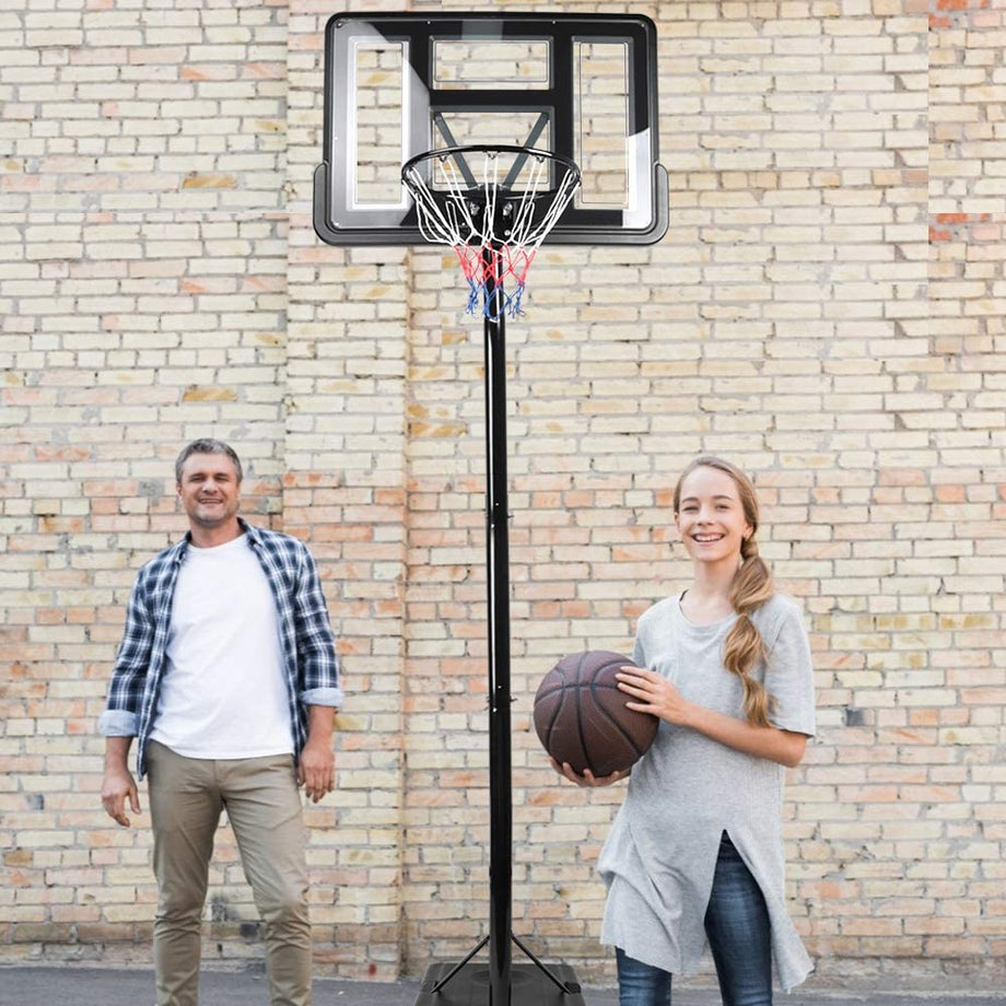 YOLEO Basketballkorb 2,3 bis 3,05 Meter höhenverstellbar mit Ständer Korbanlage Outdoor beweglich für Erwachsene Kinder