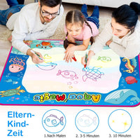 OUNUO wodna mata do malowania wodnego, 100 x 70 cm, 1 rolka malarska, 4 formy do rysowania, 4 pisaki, 3 stemple, 2 gąbki, 1 książka obrazów, mata do rysowania wodnego