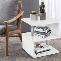 YOLEO Beistelltisch, Sofatisch Nachttisch mit LED Couchtisch Betttisch für Wohnzimmer, Schlafzimmer, Flur, Büro 52x44x38 cm