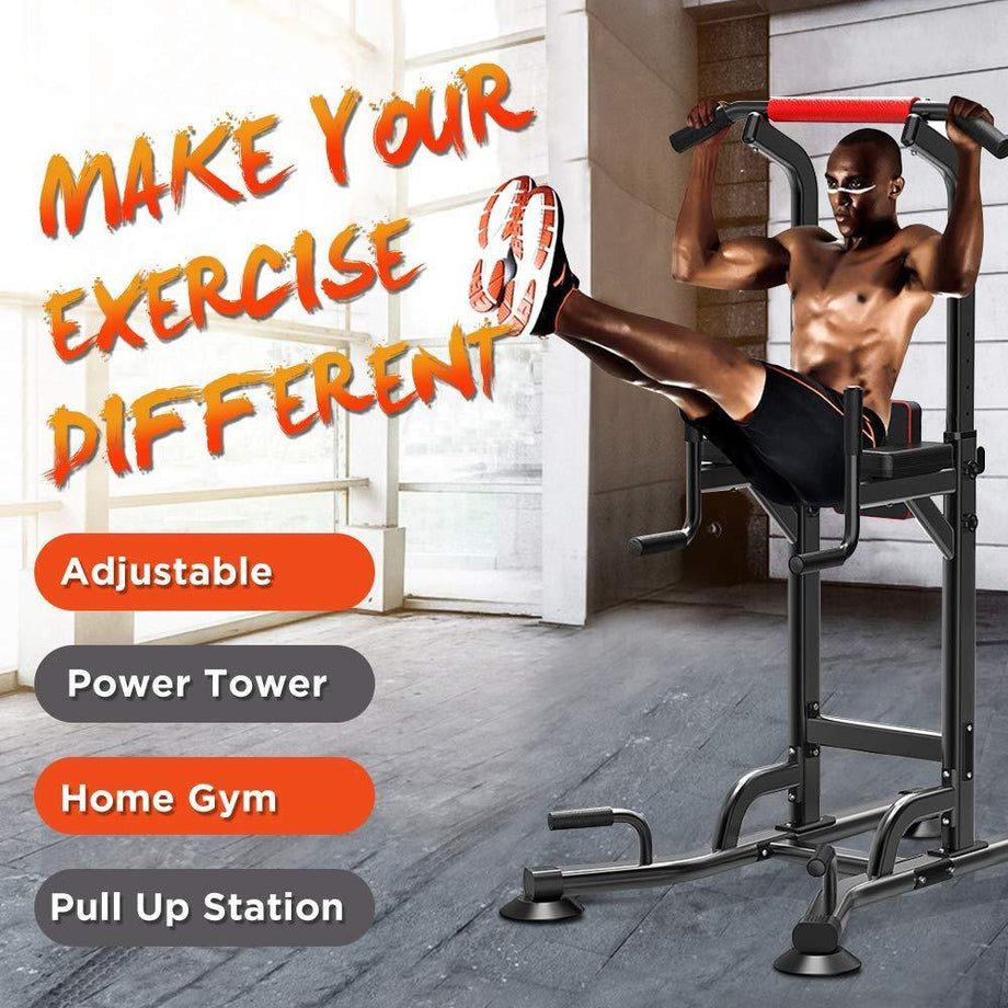 Power tower with adjustable bench|Yoleo-robustsport.com