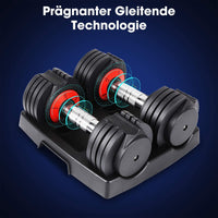 Dripex Hantelset Kurzhanteln Verstellbar 30LB/15KG 2er Set Professionell Dumbbell für Frauen Kinder, Schweißresistent Kurzhantelstange, 5 Gewichte Gleiten-Tech Verstellbar Hanteln für Krafttraining