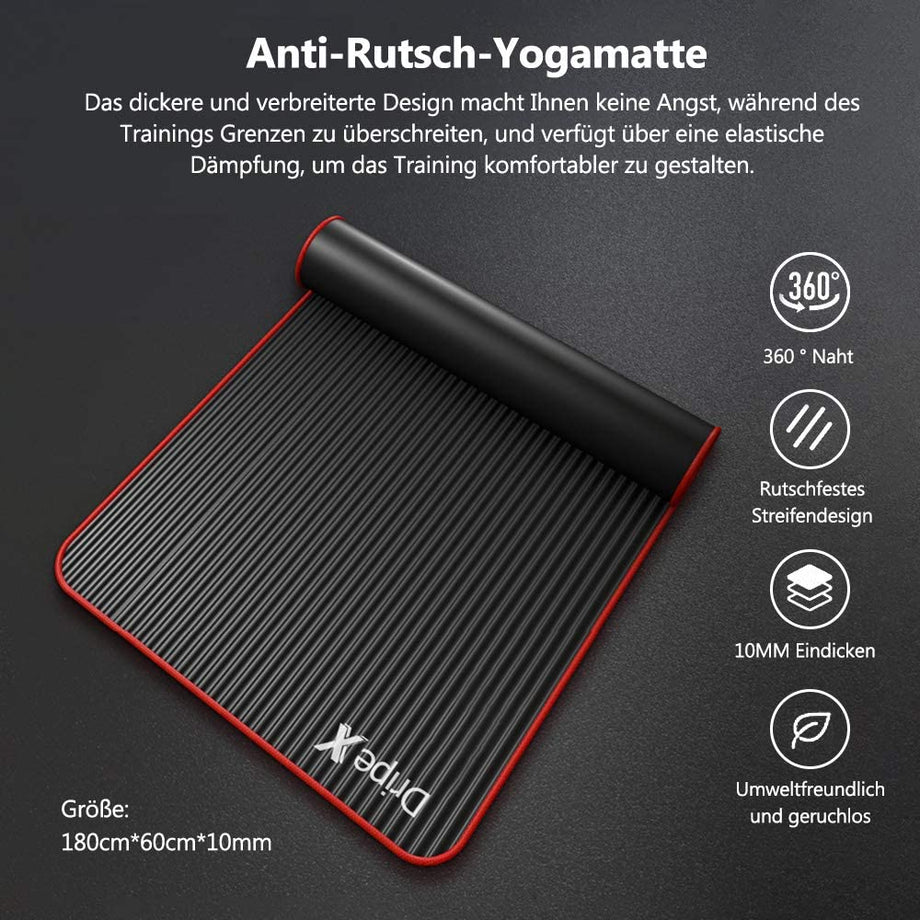 Dripex Bauchroller Set 4 IN 1 Bauchtrainer Fitnessset, AB Roller Bauchroller + Anti-Rutsch-Yogamatte/-Knieschützer+ 2 Liegestützgriffe, für zu Hause/Bauchmuskeltraining/Muskelaufbau, Frauen und Männer