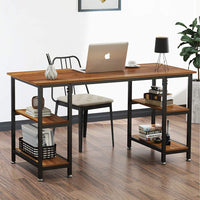 YOLEO Schreibtisch Computertisch Bürotisch Eckschreibtisch Gaming Tisch PC mit Regalfächer Schwarz 120 x 48 x 76CM