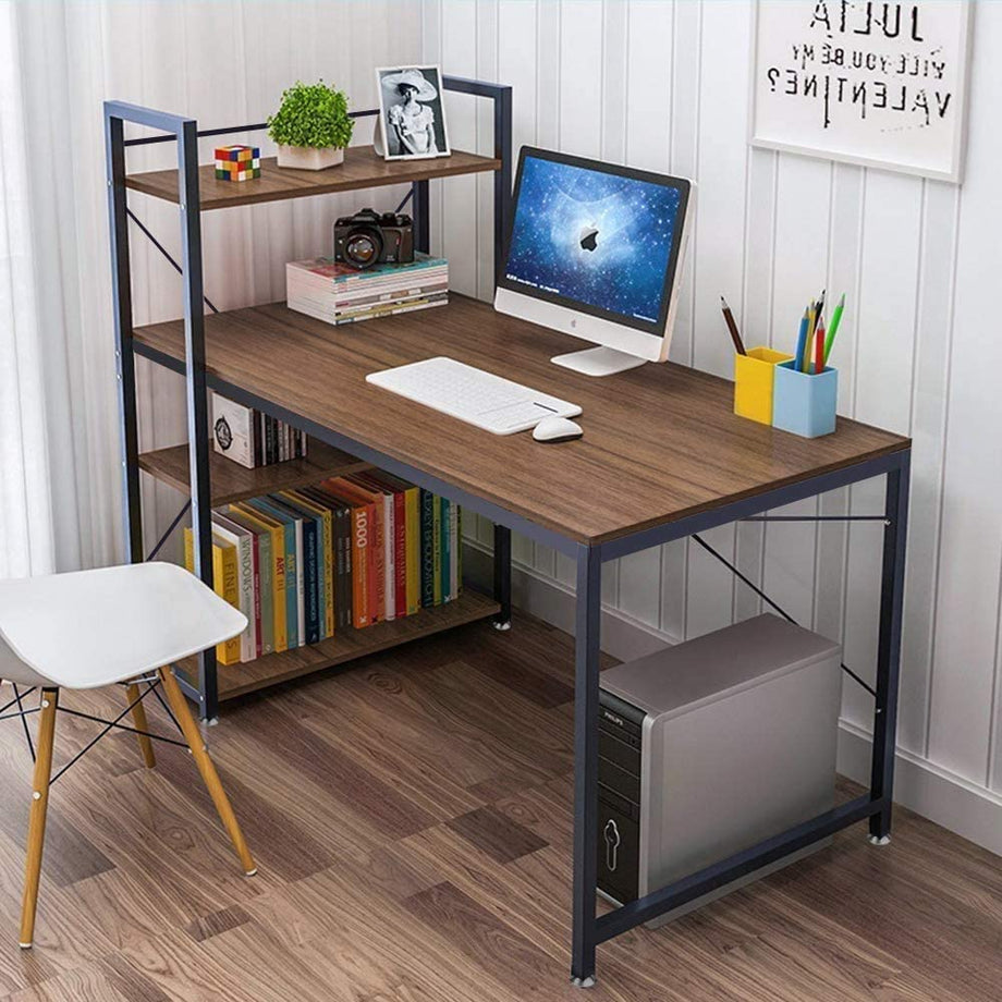 Dripex Holz Schreibtisch Computertisch 120x60x120cm PC-Tisch Bürotisch Officetisch Stabile Konstruktion Tisch für Home Office Schule