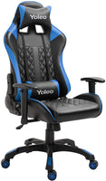 YOLEO Gaming Stuhl, bequemer Gaming Sessel 150 kg Belastbarkeit, Kunstleder PC Stuhl drehbar höhenverstellbar Gaming Chair mit Kopfstütze (weiß-schwarz)