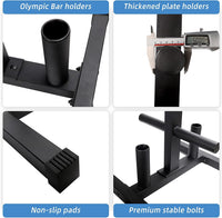 Dripex Hantelscheibenständer, Scheibenständer Für Standard 50mm Bohrung,Stangenhalter mit 6 Stangen, Belastbar bis 400 kg