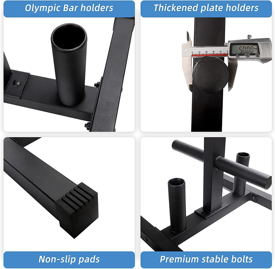 Dripex Hantelscheibenständer, Scheibenständer Für Standard 50mm Bohrung,Stangenhalter mit 6 Stangen, Belastbar bis 400 kg