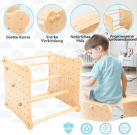 Dripex 6 IN 1 Kletterwürfel aus Holz Indoor/Outdoor Klettergerüst, mit Rutsche kombinierbar für Kleinkinder ab 12 Monaten, belastbar 60kg