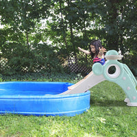 YOLEO Rutsche, Kinder Fun-Slide mit Basketballkorb, Faltbar Kinderrutsche, Gartenrutsche Kleinkinderrutsche für 1-3 Jahre, Indoor & Outdoor Rutschbahn mit Rutschauslau