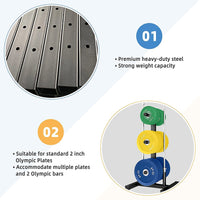 Dripex Hantelscheibenständer, Scheibenständer Für Standard 50mm Bohrung,Stangenhalter mit 6 Stangen, Belastbar bis 400 kg